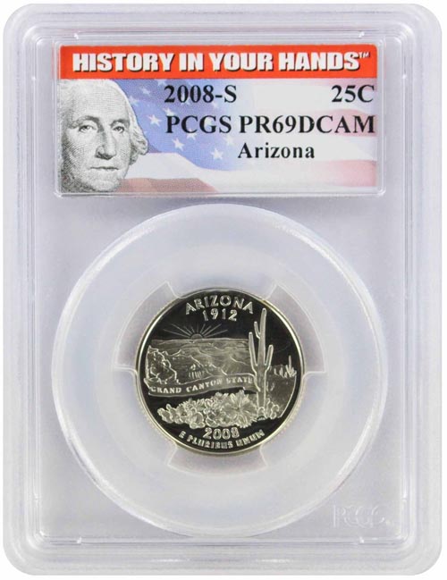 5 coins 2008 Proof State Quarter Set Gem DCAM Clad - OGP