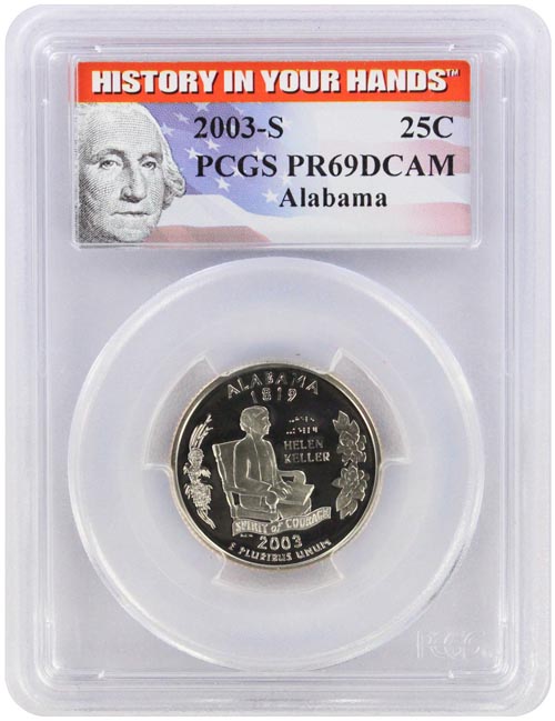 2003-S PCGS PR69DCAM Alabama SILVER Statehood Quarter