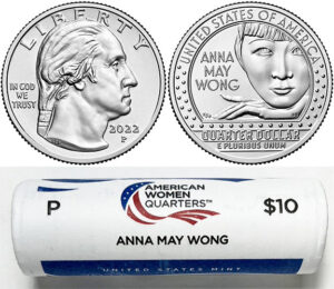 2022 - 25 P Mint American Women Quarter United States Mint Wrapped Rolls - photo 6