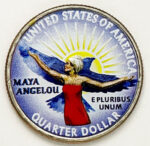2022 Colorize, Gold Plated, Birth Year Sets and Christmas Ornament American Women Quarter Maya Angelou - back