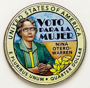 2022 Colorize, Gold Plated, Birth Year Sets, and Christmas Ornament American Women Quarter Nina Otero-Warren - back