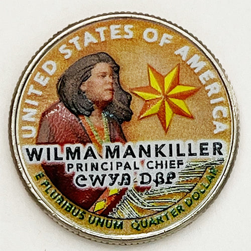 2022 Colorize, Gold Plated, Birth Year Sets, and Christmas Ornament American Women Quarter Wilma Mankiller - back