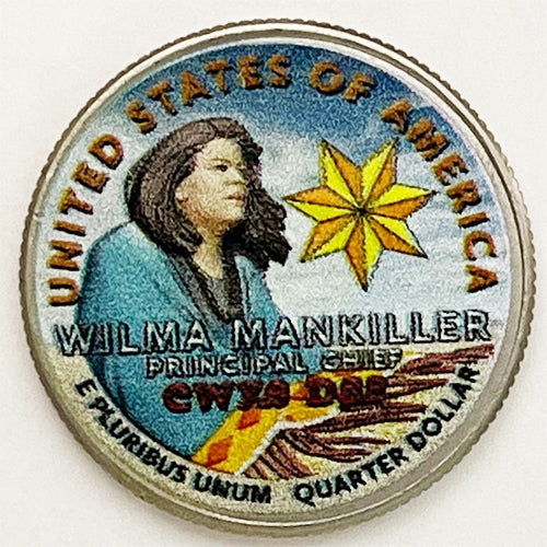 2022 Colorize, Gold Plated, Birth Year Sets, and Christmas Ornament American Women Quarter Wilma Mankiller - back