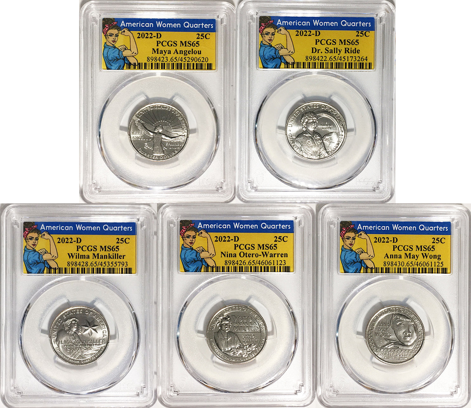 2022 PCGS BU Certified American Women Quarter Sets Rosie Label - back