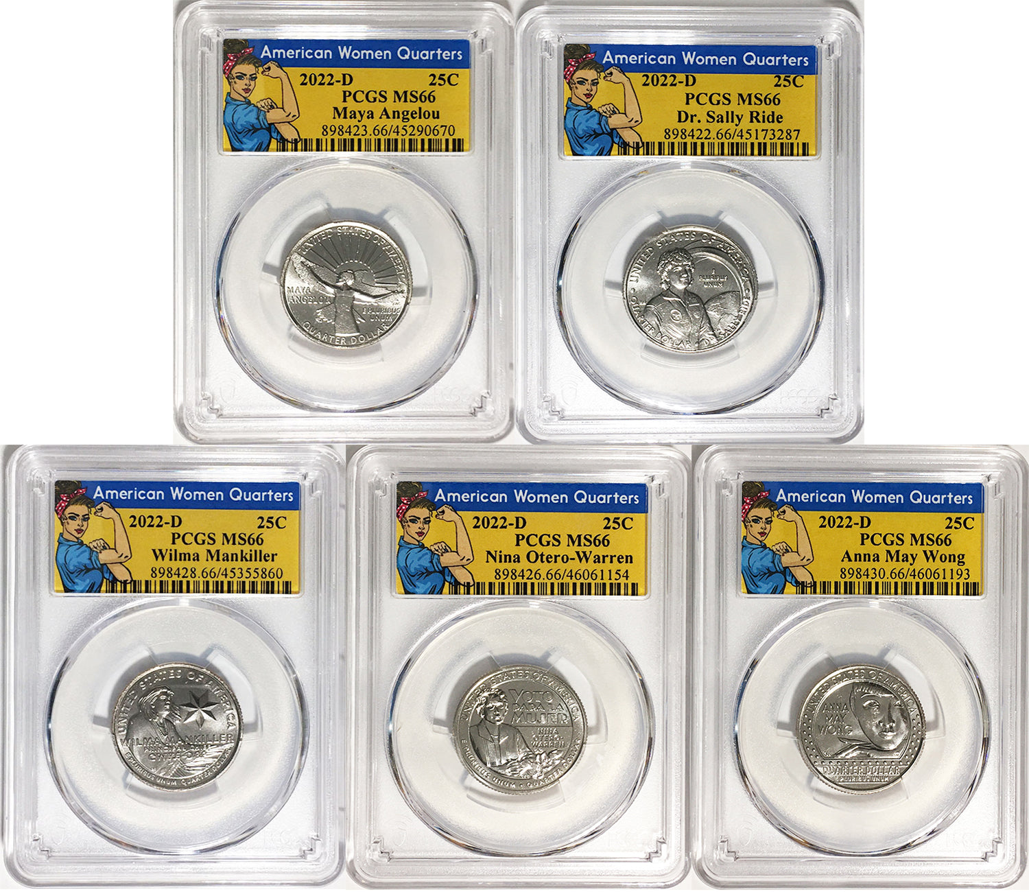 2022 PCGS BU Certified American Women Quarter Sets Rosie Label - back