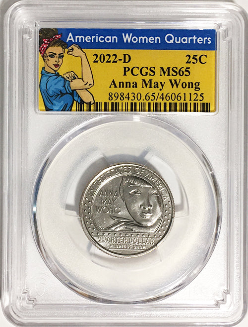 2022 Certified Mint State and Proof American Women Quarters Anna May Wong Rosie Label - back