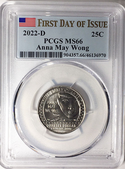 2022 PCGS Certified American Women Quarters Anna May Wong First Day of Issue Label - back