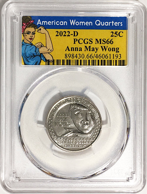 2022 Certified Mint State and Proof American Women Quarters Anna May Wong Rosie Label - back