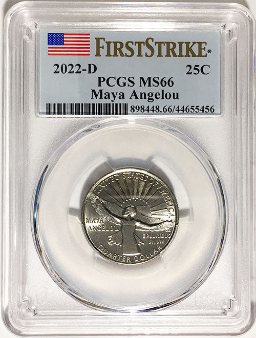 2022 Certified Mint State and Proof American Women Quarters Maya Angelou First Strike Labels - back