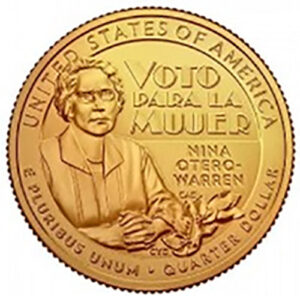 2022 Colorize, Gold Plated, Birth Year Sets, and Christmas Ornament American Women Quarter Nina Otero-Warren - back