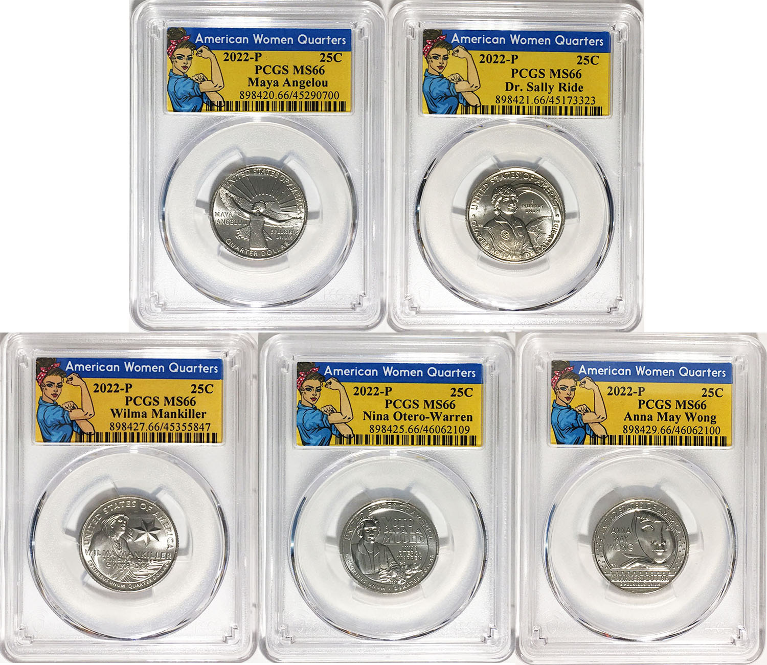 2022 PCGS BU Certified American Women Quarter Sets Rosie Label - back