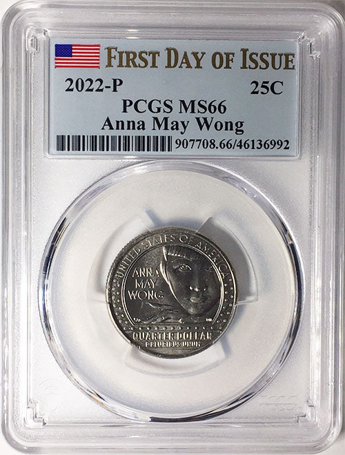 2022 PCGS Certified American Women Quarters Anna May Wong First Day of Issue Label - back