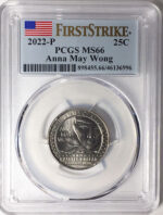 2022 PCGS Certified American Women Quarters Anna May Wong First Strike Label - back