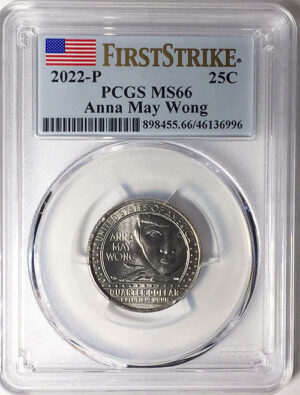 2022 PCGS Certified American Women Quarters Anna May Wong First Strike Label - back
