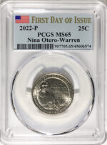 2022 PCGS Certified American Women Quarters Nina Otero-Warren First Day of Issue Label - back
