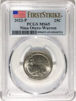 2022 PCGS Certified American Women Quarters Nina Otero-Warren First Strike Label - back