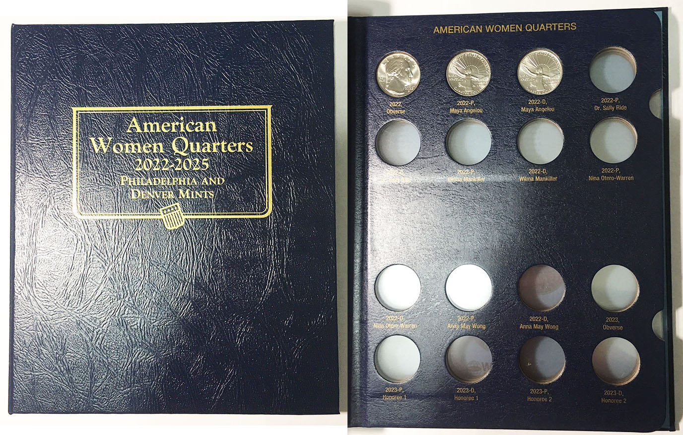 2022 - 25 Coin Folders and Albums with Quarters - inside