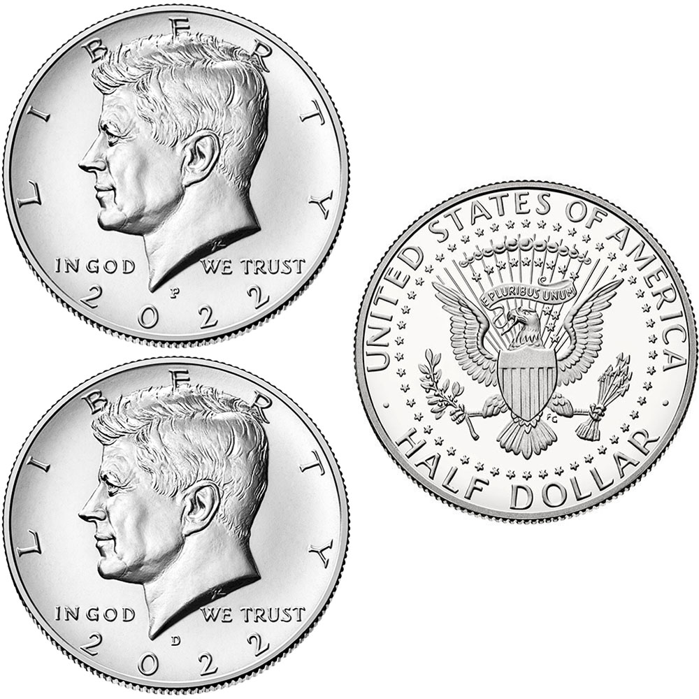 2022 P,D BU Kennedy Half Dollars 2 Coin Set