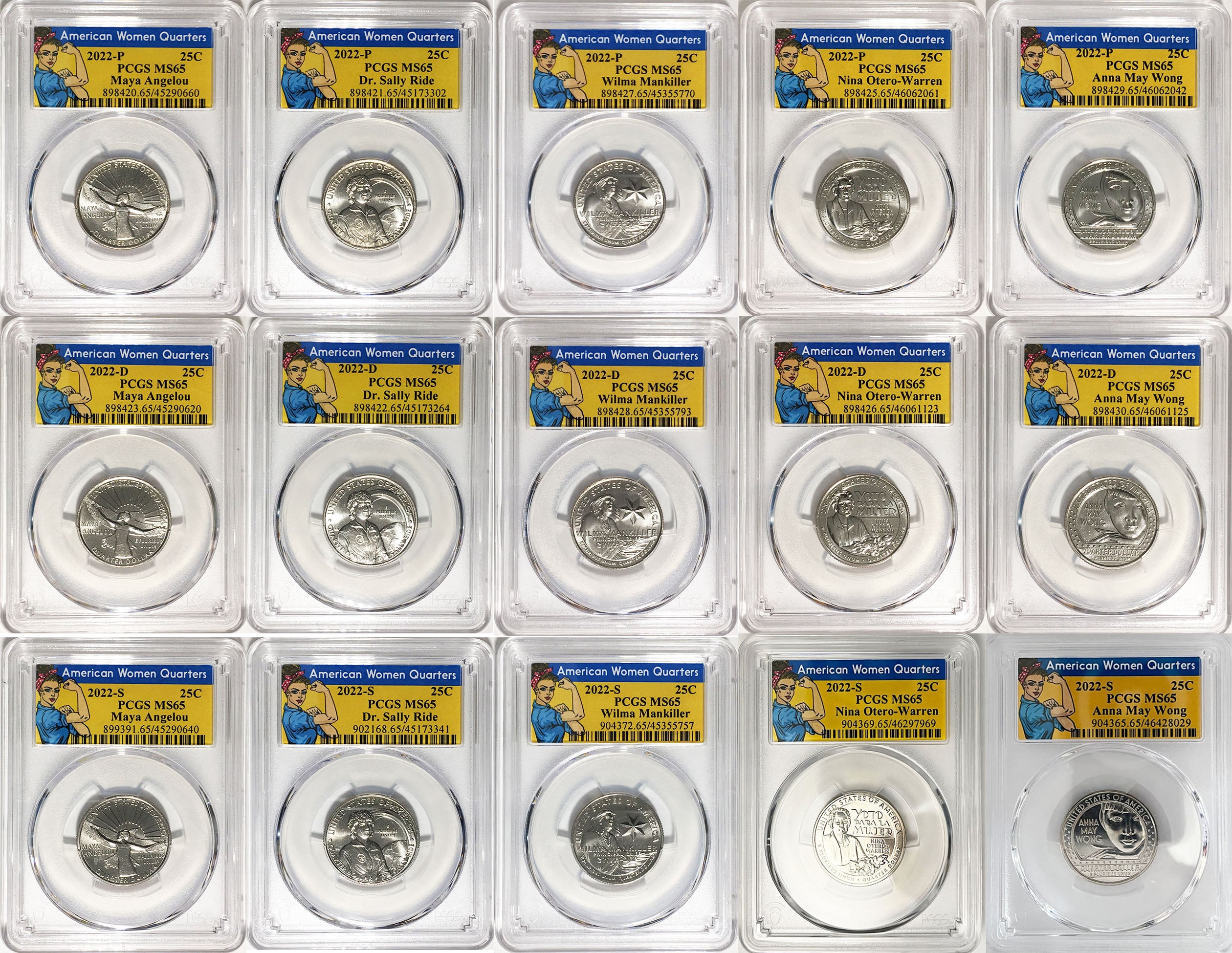 2022 PCGS BU Certified American Women Quarter Sets Rosie Label - back