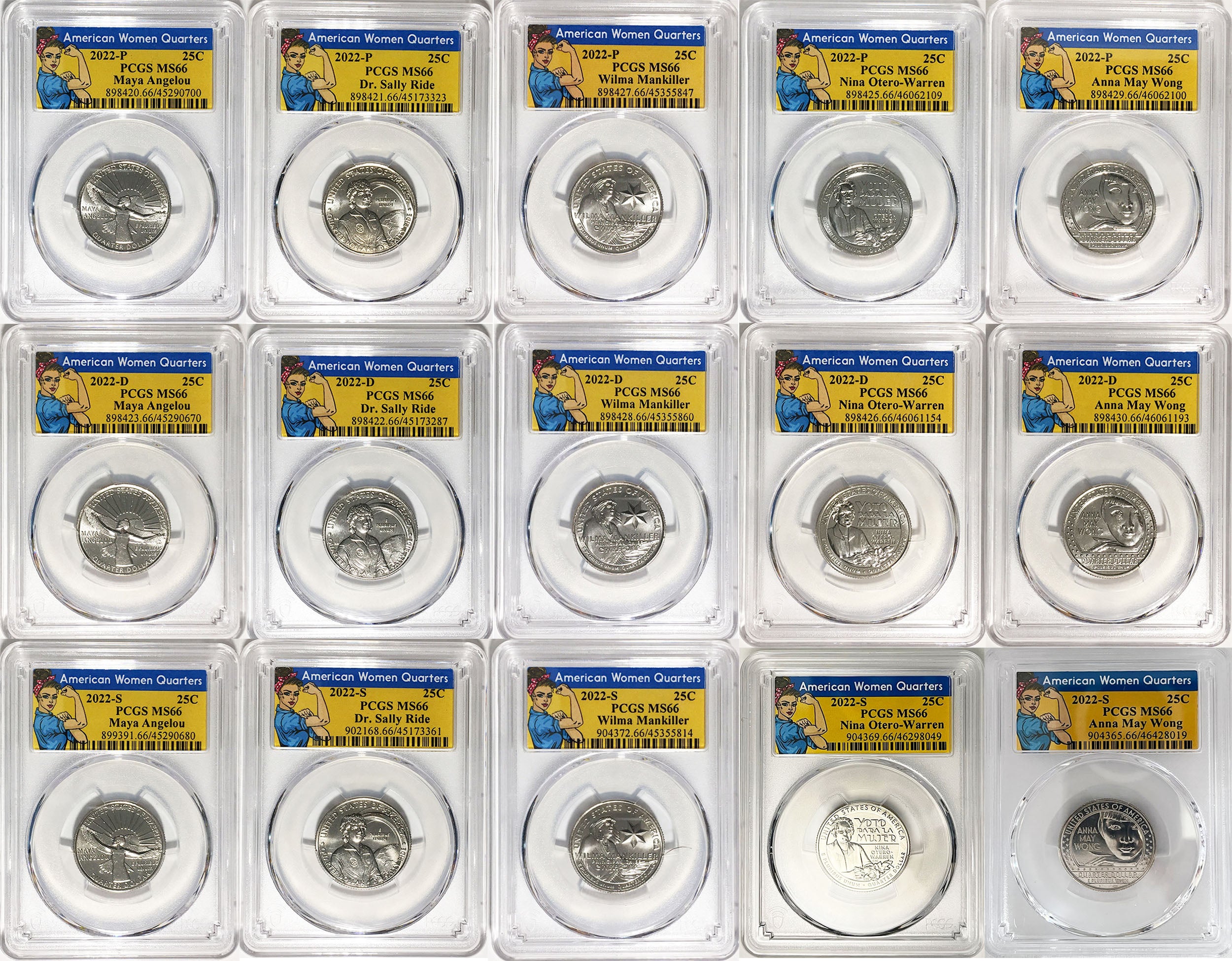 2022 PCGS BU Certified American Women Quarter Sets Rosie Label - back