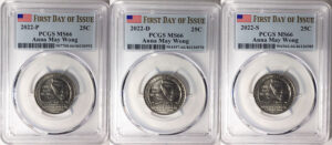 2022 PCGS BU Certified American Women Quarter Sets First Day of Issue Label - back