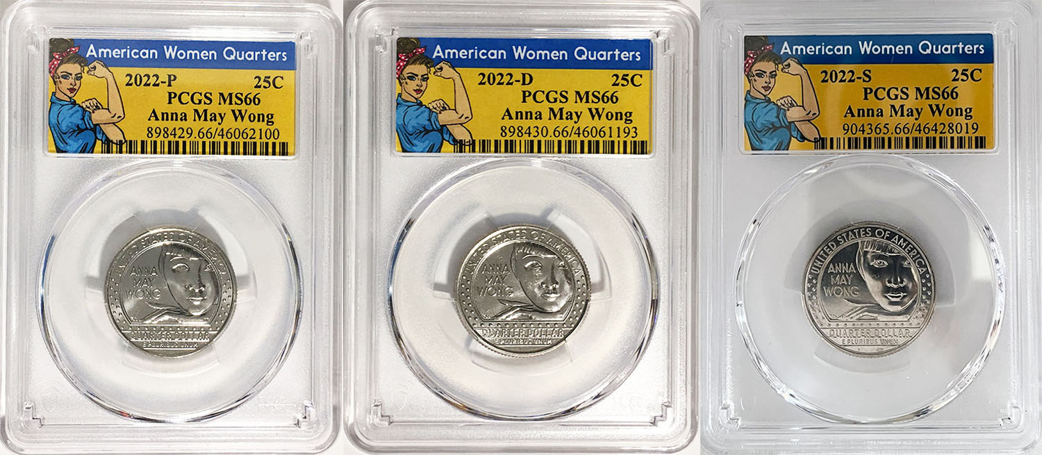 2022 Certified Mint State and Proof American Women Quarters Anna May Wong Rosie Label - back