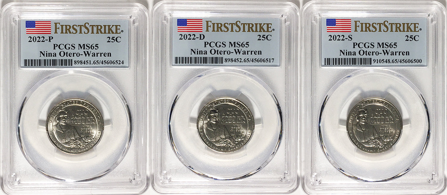 2022 PCGS BU Certified American Women Quarter Sets First Strike Label - back