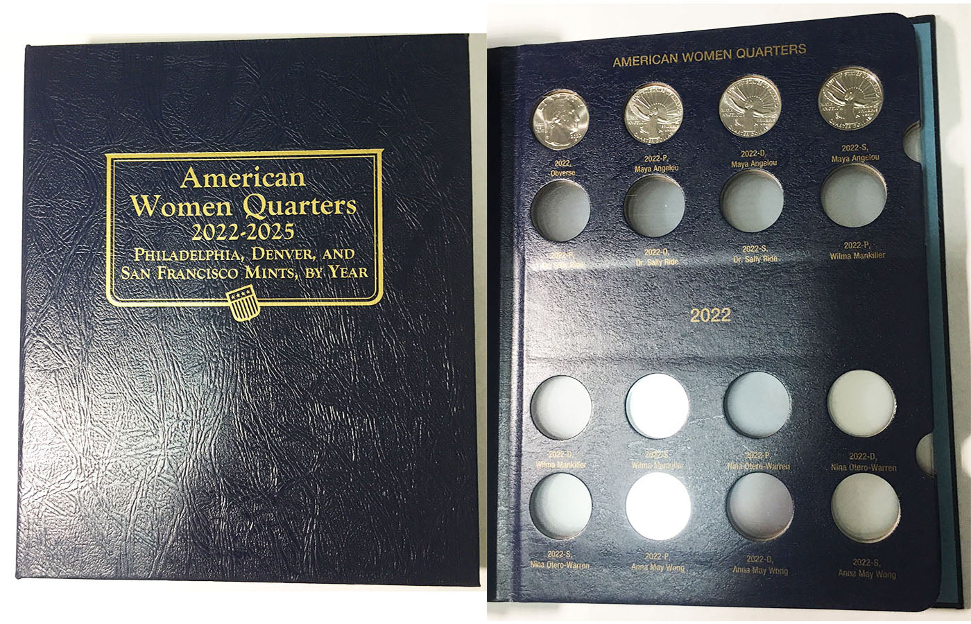 2022 - 25 Coin Folders and Albums with Quarters - inside