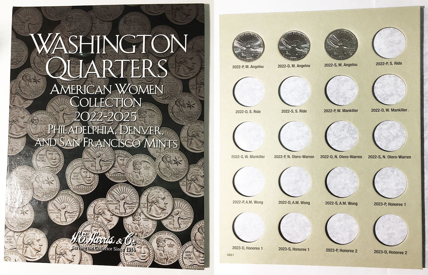2022 - 25 Coin Folders and Albums with Quarters - inside