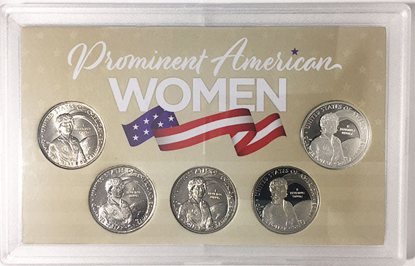 2022 - 25 P,D,S,S,S BU, Clad and Silver Proof American Women Quarters in 3 by 5 Frosty Case - back
