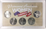 2022 - 25 P,D,S,S,S BU, Clad and Silver Proof American Women Quarters in 3 by 5 Frosty Case - back
