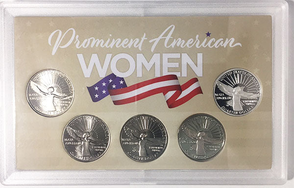 2022 - 25 P,D,S,S,S BU, Clad and Silver Proof American Women Quarters in 3 by 5 Frosty Case - back