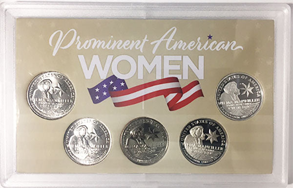 2022 - 25 P,D,S,S,S BU, Clad and Silver Proof American Women Quarters in 3 by 5 Frosty Case - back