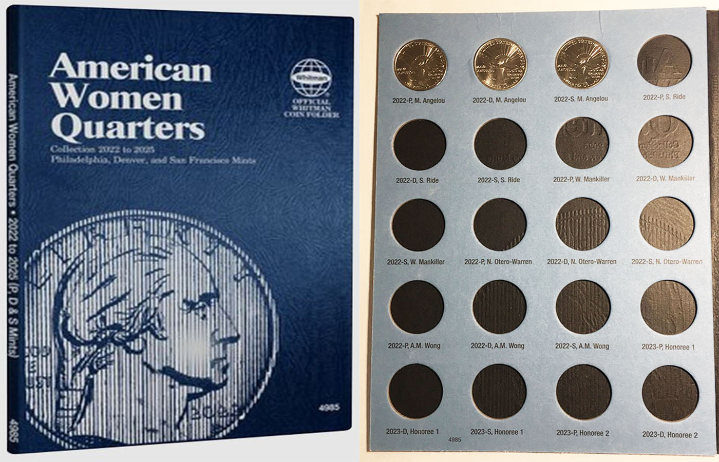 2022 - 25 Coin Folders and Albums with Quarters - inside
