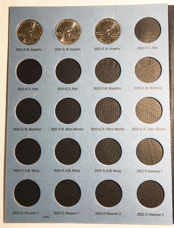 American Women Quarter Whitman P,D and S Coin Folder - inside