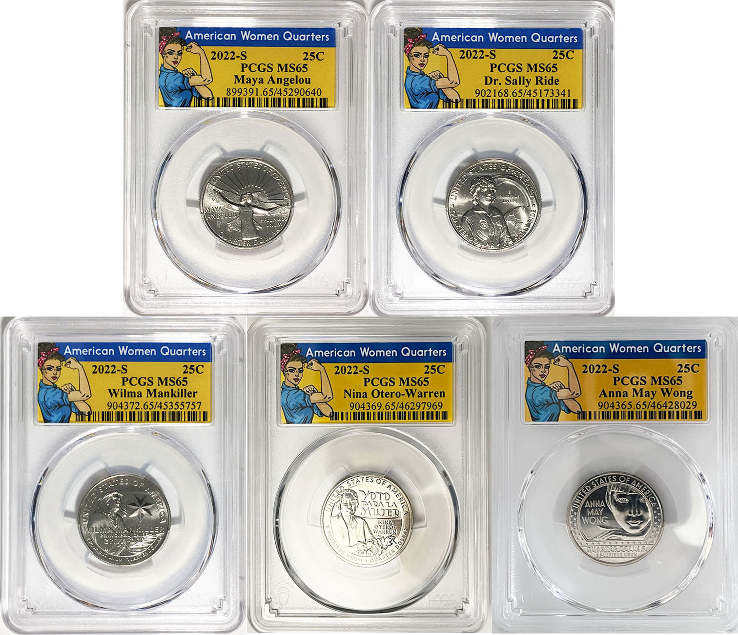 2022 PCGS BU Certified American Women Quarter Sets Rosie Label - back
