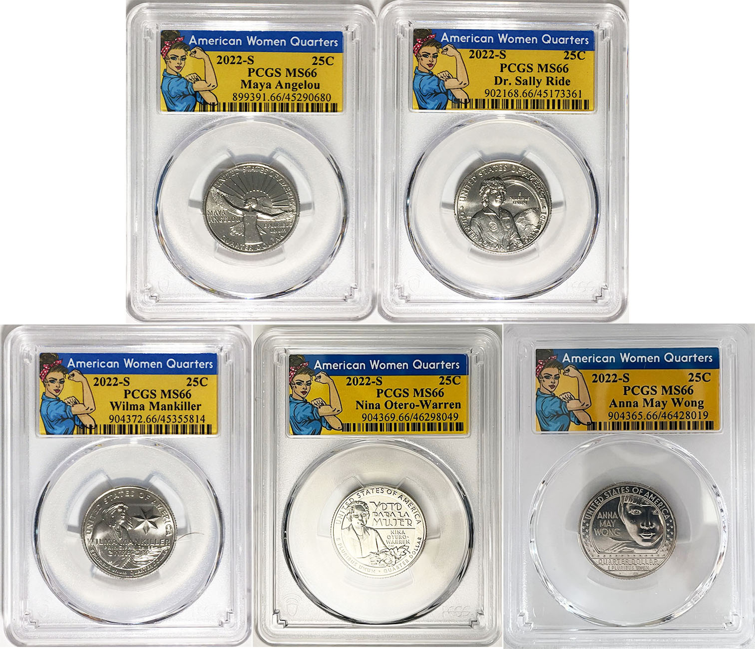 2022 PCGS BU Certified American Women Quarter Sets Rosie Label - back
