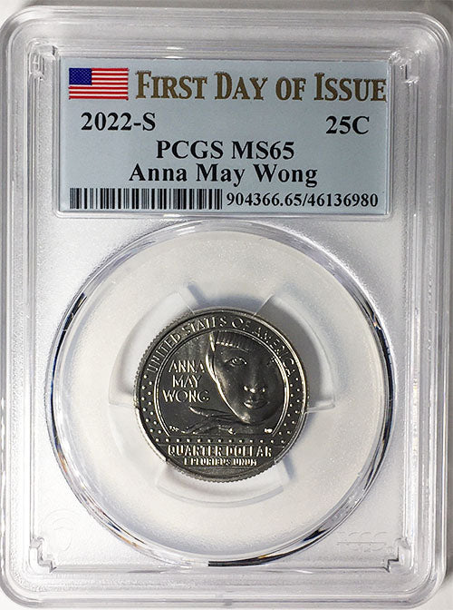2022 PCGS Certified American Women Quarters Anna May Wong First Day of Issue Label - back