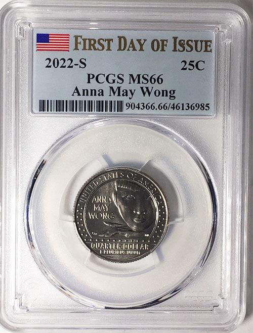 2022 PCGS Certified American Women Quarters Anna May Wong First Day of Issue Label - back