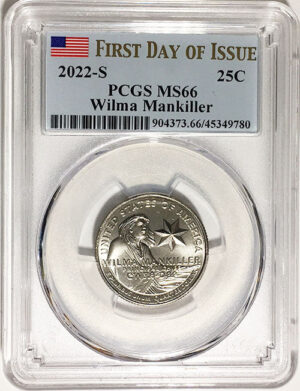 2022 PCGS Certified American Women Quarters Wilma Mankiller First Day of Issue Label - back
