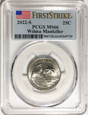 2022 PCGS Certified American Women Quarters Wilma Mankiller First Strike Label - back