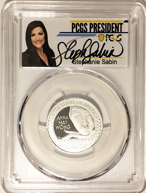 2022 PCGS Certified American Women Quarters Anna May Wong with Stephanie Sabin Label - back