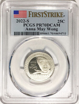 2022 PCGS Certified American Women Quarters Anna May Wong First Strike Label - back