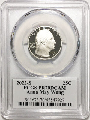 2022 PCGS Certified American Women Quarters Anna May Wong with Stephanie Sabin Label - front