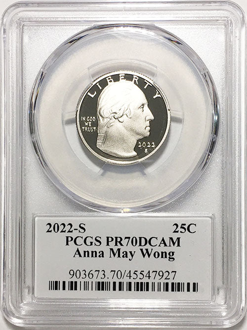 2022 PCGS Certified American Women Quarters Anna May Wong with Stephanie Sabin Label - front