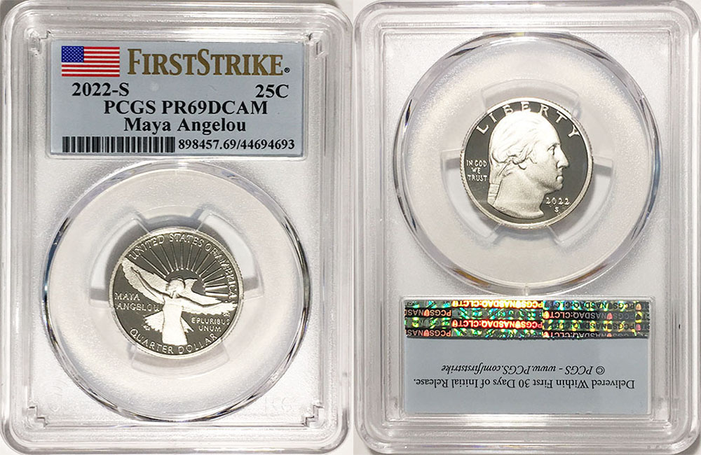 2022 Maya Angelou American Women Quarter - Gem Deep Cameo (DCam) Proof, 99.9% Silver
