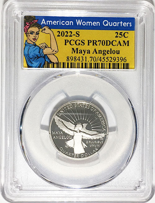 2022 Certified Mint State and Proof American Women Quarters Maya Angelou Rosie Labels - back