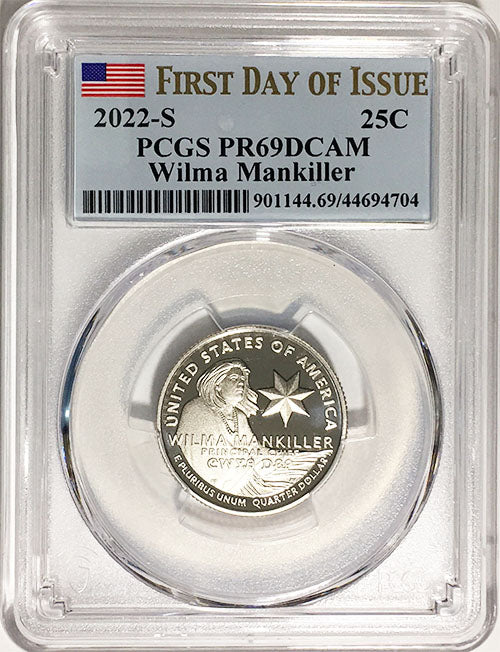 2022 PCGS Certified American Women Quarters Wilma Mankiller First Day of Issue Label - back