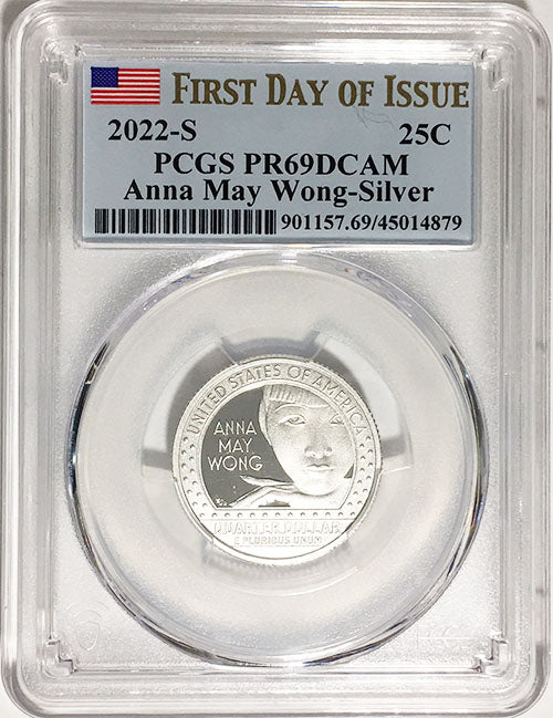 2022 PCGS Certified American Women Quarters Anna May Wong First Day of Issue Label - back