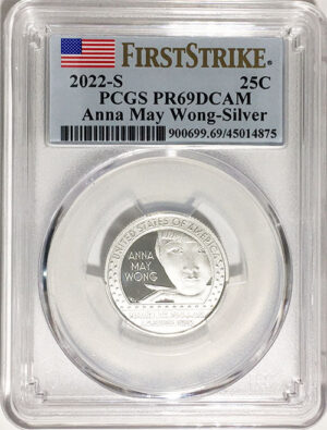 2022 PCGS Certified American Women Quarters Anna May Wong First Strike Label - back